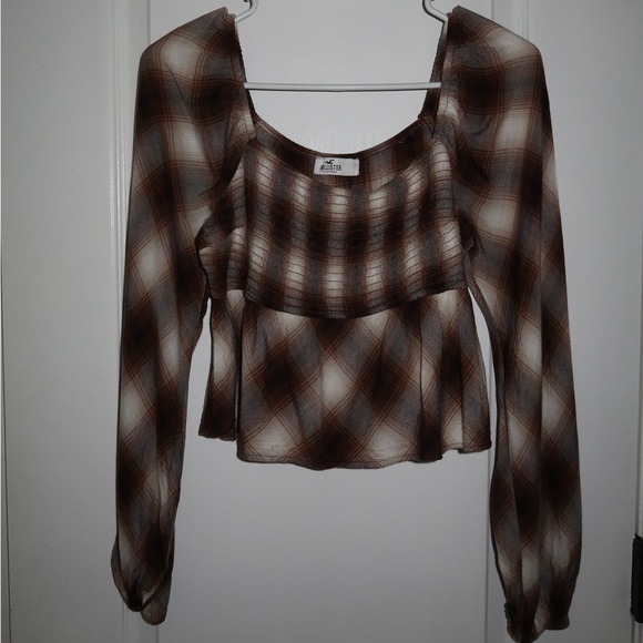 Hollister Tops - Hollister Brown Plaid Blouse